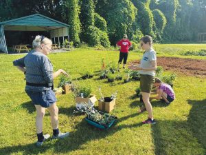 Krista Hodges, DRBA Education Outreach Manager, discusses plans for place-based outdoor learning at Snow Creek Elementary. (Photo by DRBA)