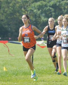 Sienna Bailey leads the pack during a local race.