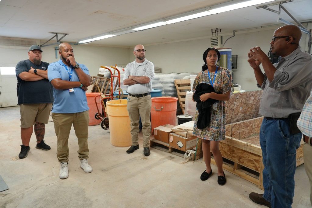 Andrew Reavis, Water Treatment Plant Manager; Mayor LC Jones; Robert Floyd, Budget Analyst; Destiny Johnson, HR Intern; and Randy Millner, Water Plant Maintenance Technician.