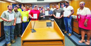 City Council recognized workers from the Water Resources Department with awards.