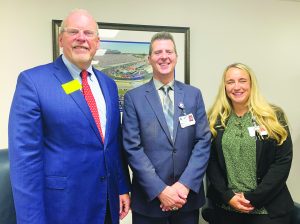 9th District U.S. Rep. Morgan Griffith poses with Steve Heatherly and Tory Sheperd of SOVAH. 