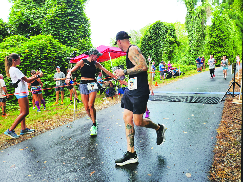 A local family participates in the run together.