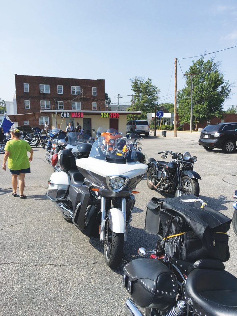 Motorcycles line up in preparation for a previous Bikers For Babies Ride.