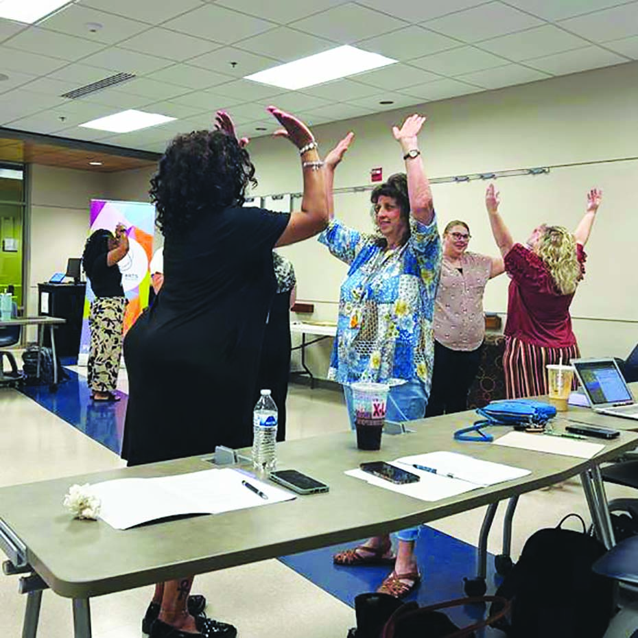 HCPS English teachers participate in team-building exercises.