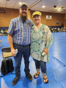 Jon and Nikolette Antoniuk helped bring the simulation to Martinsville.