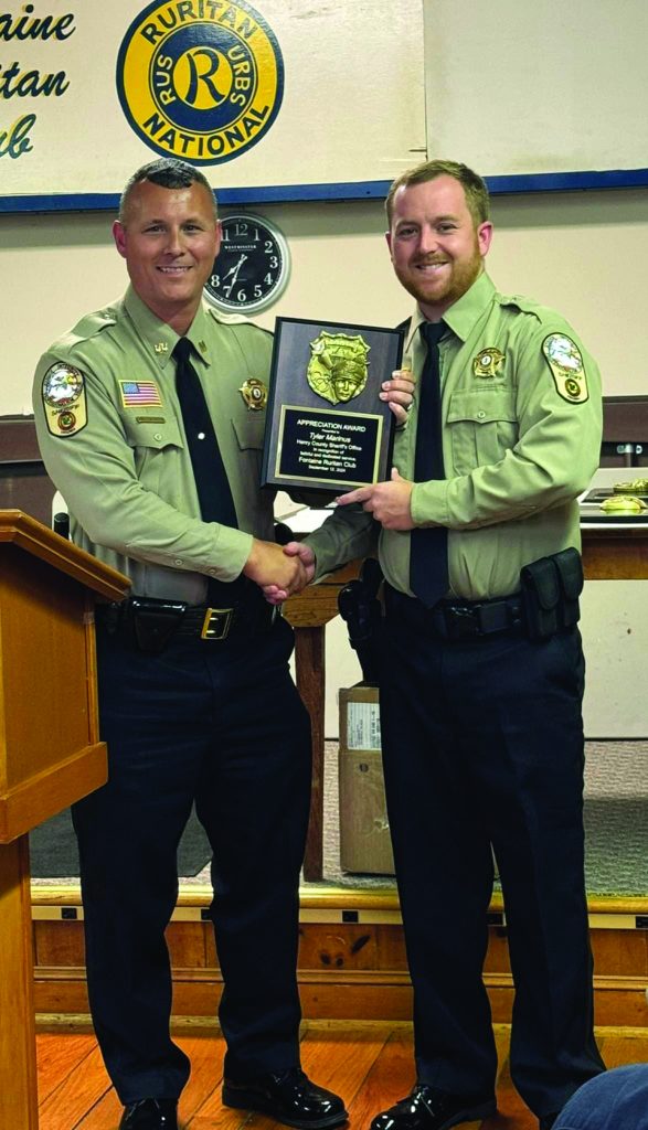 The Henry County Office congratulated Sgt. Tyler Marinus who was named Officer of the Year by the Fontaine Ruritan Club. Marinus has been with the Henry County Sheriff’s Office for more than 6 years, and a K9 handler since August 2020.