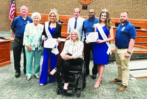 The Henry County Board of Supervisors awarded the Community Connected Citizen Award to Miss Martinsville-Henry County Teen Meagan Durham, and Miss Martinsville-Henry County Jenna Adams.