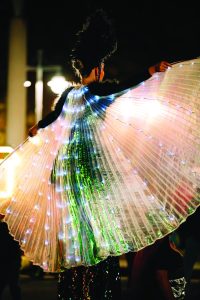 A stilt walker performing at last year's Bonez & Booz event.
