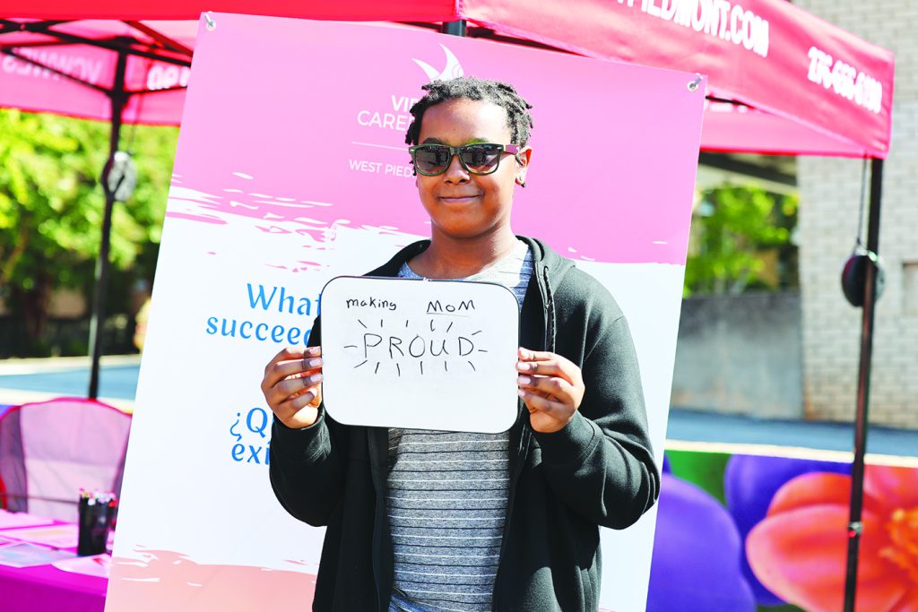 A student displays their career goal. (Contributed)