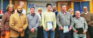 Members of the Martinsville City Electrical Department were recognized for the relief efforts they provided to Hurricane Helene victims.