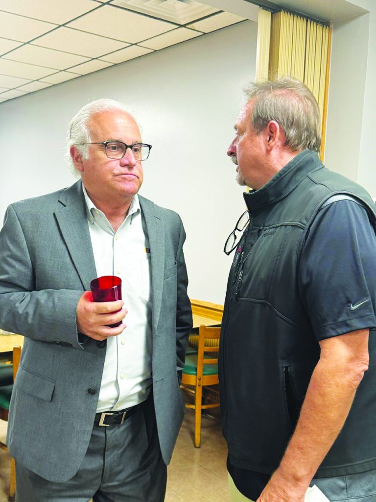 Martinsville Speedway President Clay Campbell and Chris Williams, CEO of the SMART Modified Tour Series, at the tribute in Ridgeway.