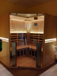 The salt cave at Oasis Wellness Escape will accommodate multiple clients.