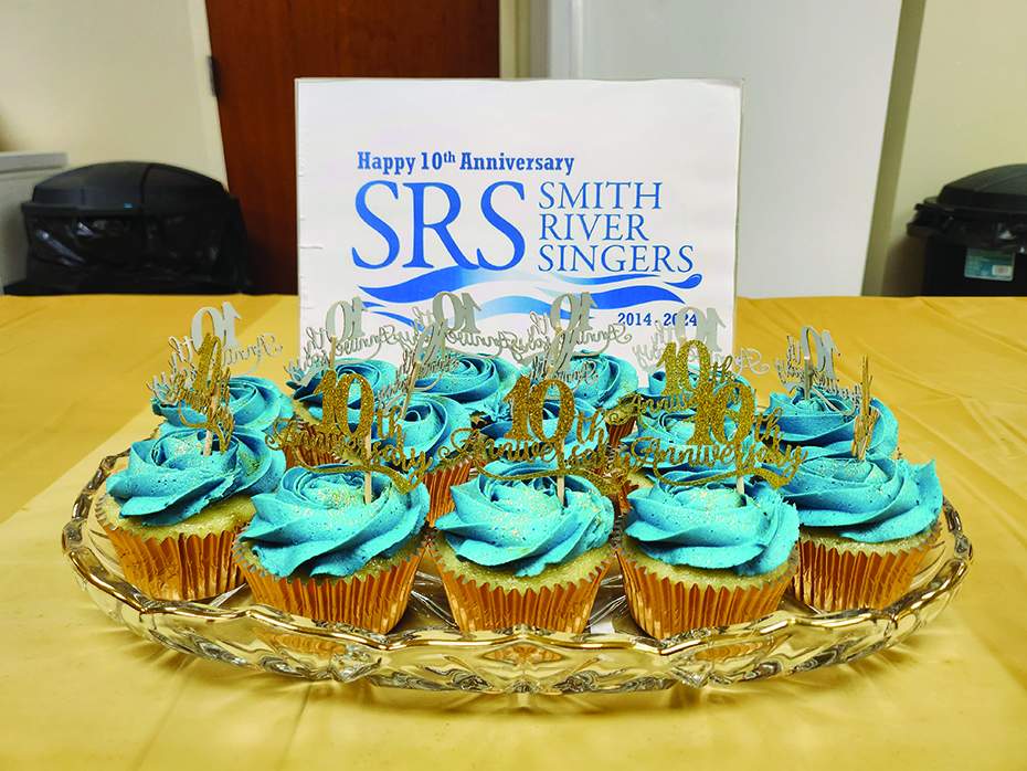The Smith River Singers celebrated their 10th anniversary with decorative cupcakes.