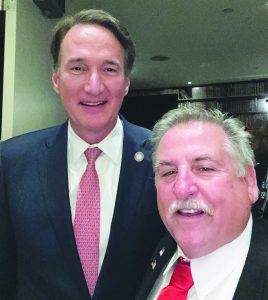 Henry County resident Ray Reynolds (right) poses with Virginia Governor Glenn
Youngkin during an event in Washington,
D.C. (Contributed photos)