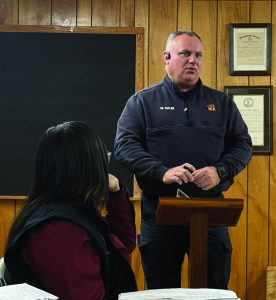 The crowd listened attentively as Matt Tatum provided an update on Public Safety.