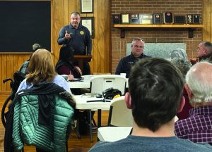 Henry County Sheriff Wayne Davis addressed the capacity crowd.