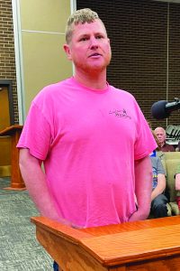 Chris Lawless details his request for rezoning.