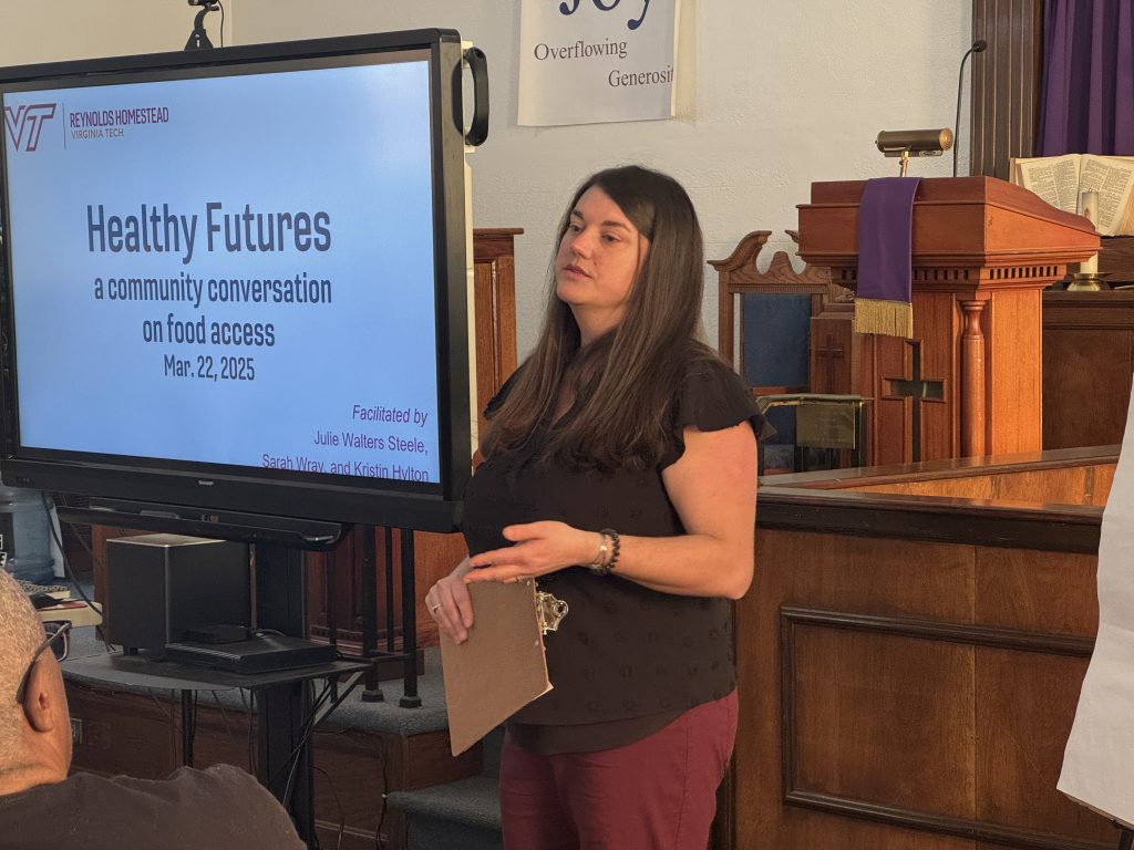 Sarah Wray of Reynolds Homestead was one of three facilitators for Saturday’s event on food access.