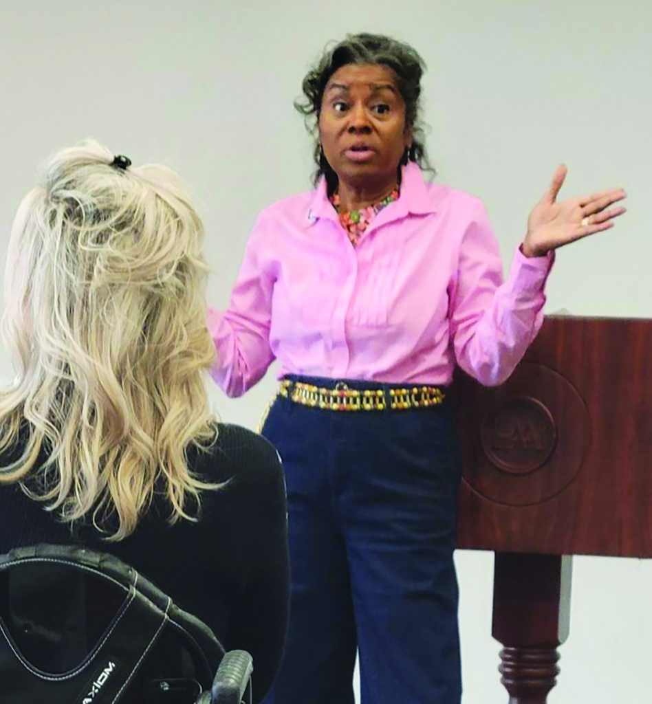 Lt. Governor Winsome Earle-Sears visited Martinsville on Saturday, where she met with supporters and discussed her platform. (Contributed photos)