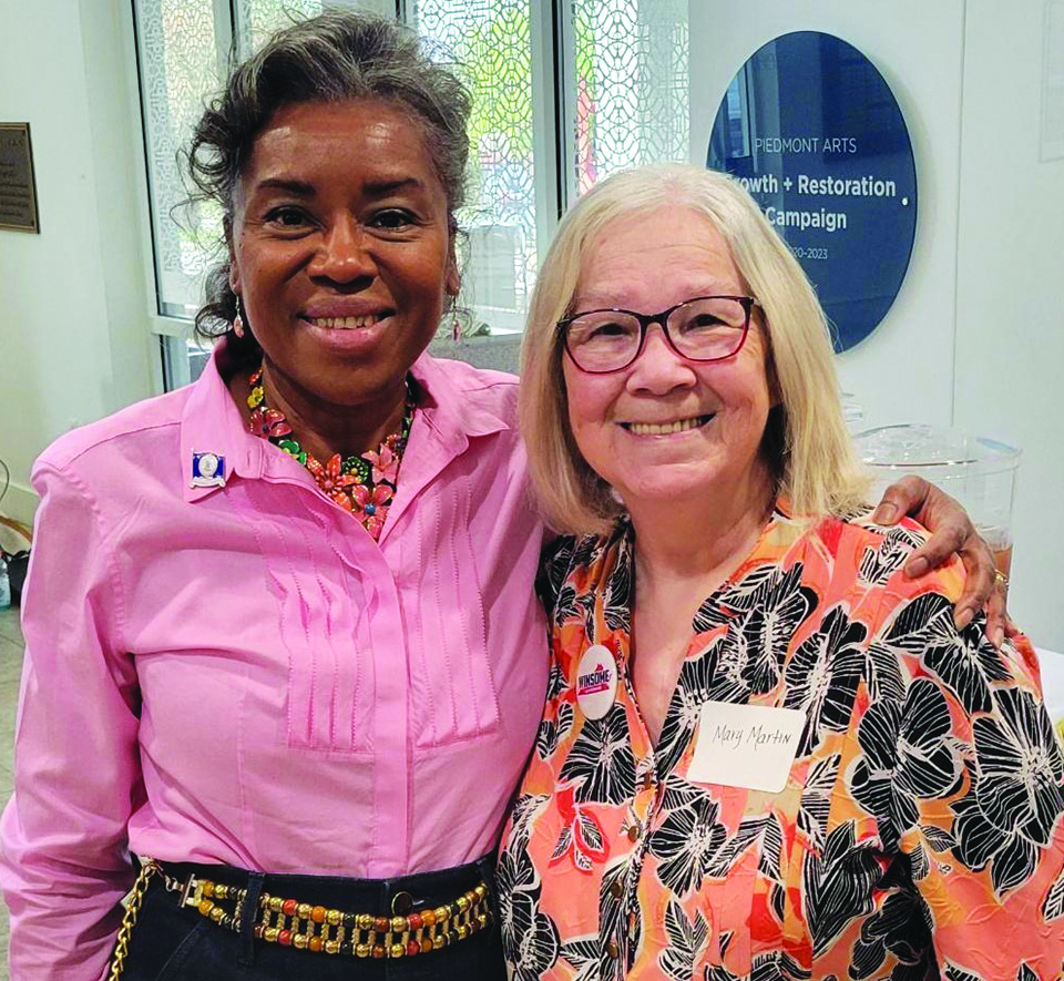Mary Martin, a former Henry County School Board member, and Lt. Governor Winsome Earle-Sears posed for a photo at Piedmont Arts.
