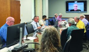 Members of the Henry County Industrial Development Authority, Henry County, the Martinsville-Henry County Economic Development Corp. (EDC), and others participated in the discussion Monday, Barry Helmstutler (on screen) attended the meeting remotely.