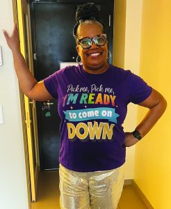 Julia Campbell in her hotel room before winning the showcase on The Price Is Right. (Courtesy photo)