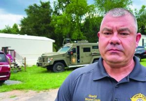 Henry County Sheriff Wayne Davis talked to media representatives from the scene in Ridgeway on Tuesday.