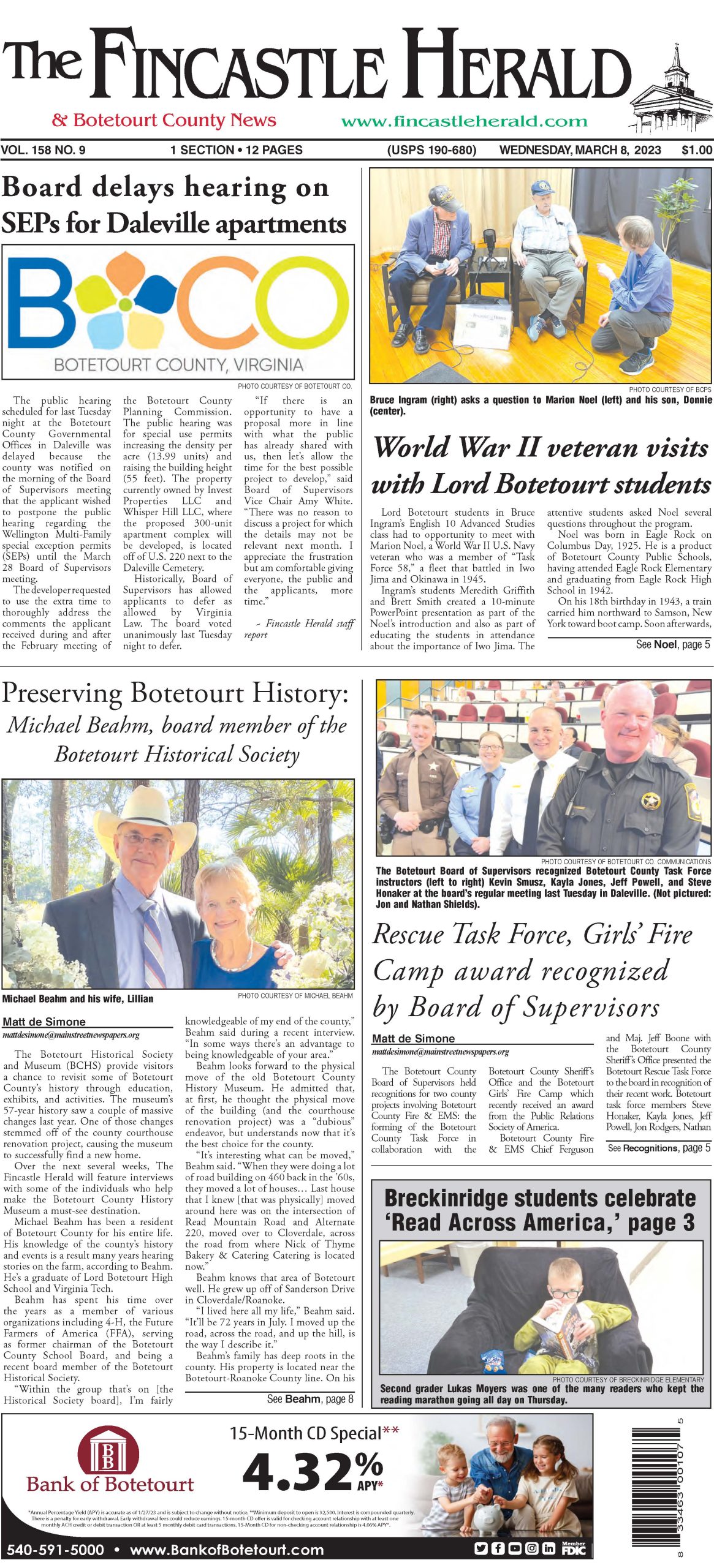 Fincastle eHerald March 8, 2023 Fincastle Herald