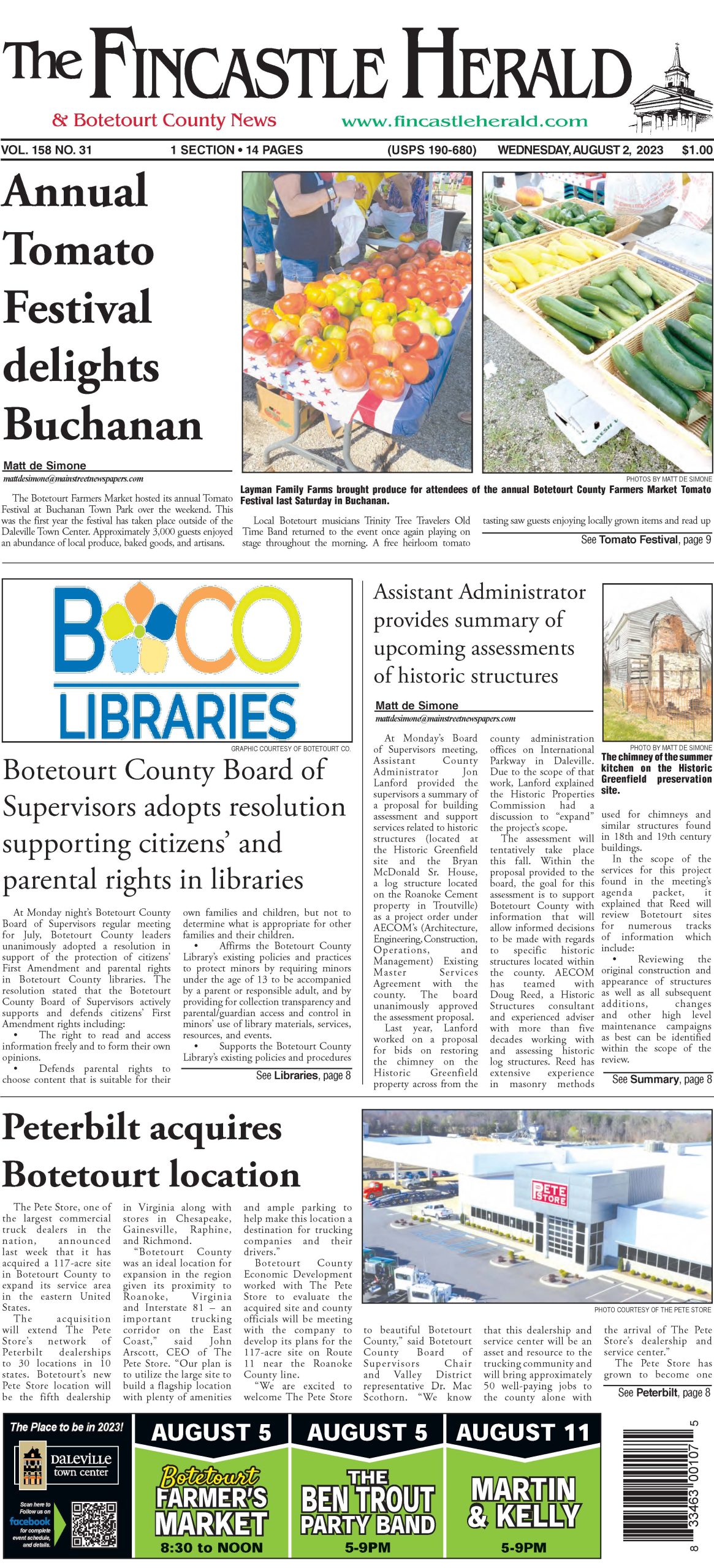 Fincastle eHerald August 2, 2023 Fincastle Herald