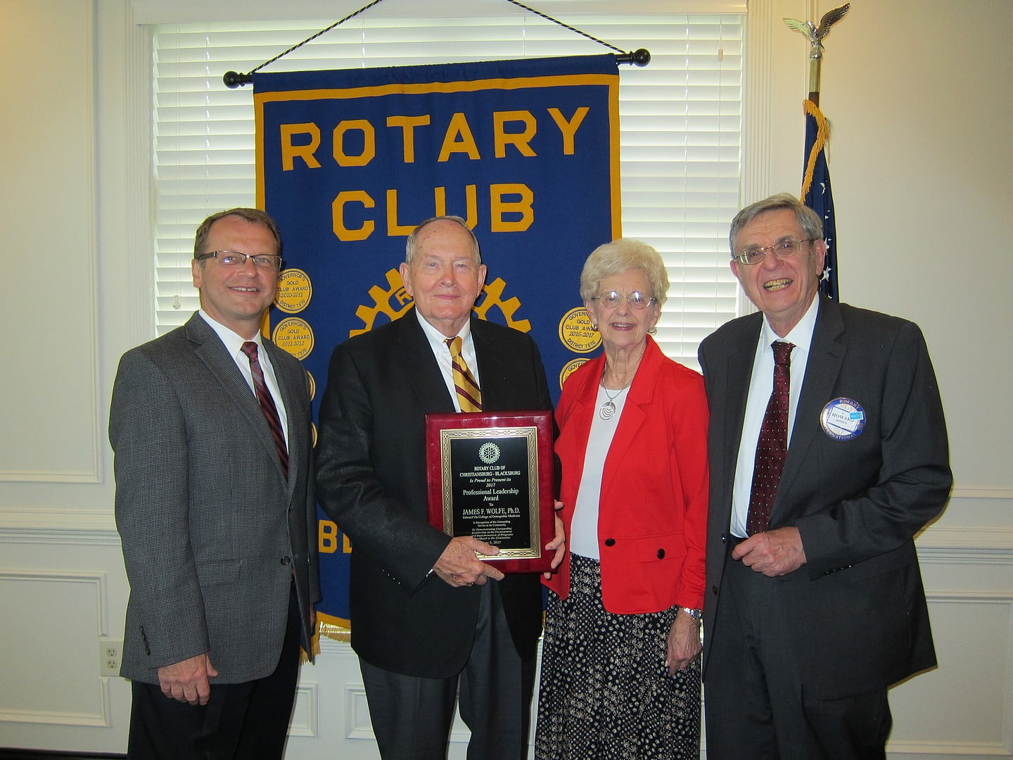 Professional leadership award given by The Rotary Club