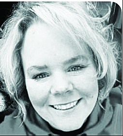 candidate, short blonde hair, smiling, headshot close-up