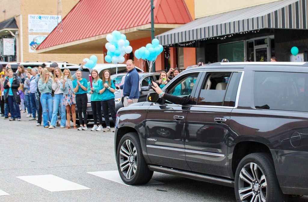 Several people lined Main Street as Lauren and her family rode by. Many are Taylor’s classmates at PCHS.