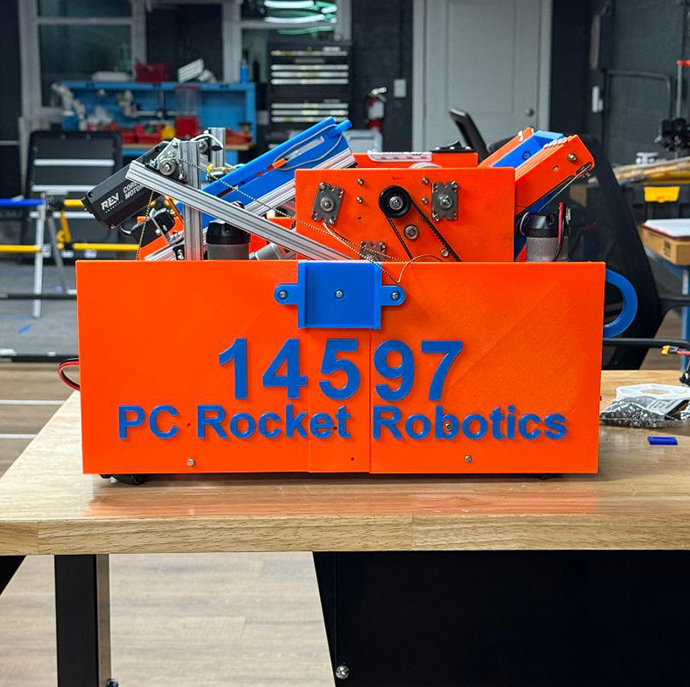 The robot created by the team is pictured.