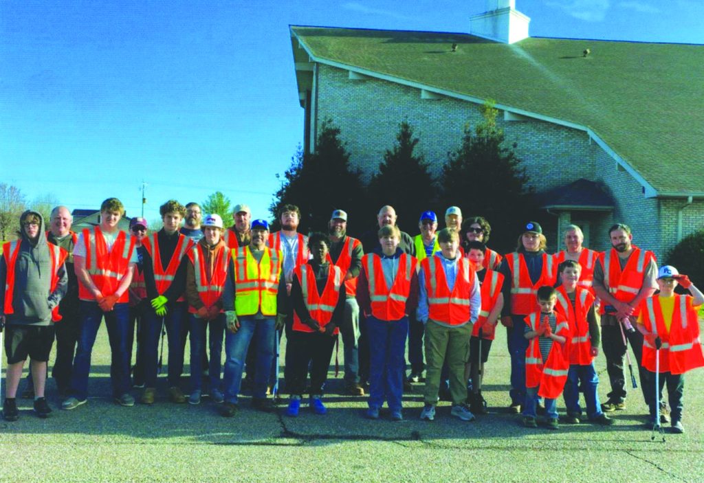 Members of the Patrick Springs Ruritan Club and Patrick Springs Boy Scout Troop 69 picked up trash in the Patrick Springs area on March 16. (Photo contributed by David Clement)