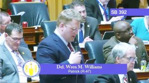 Del. Wren Williams, R-Stuart, spoke against Senate Bill (SB) 392, which requires hospital and emergency departments to have at least one licensed physician on duty at all times.