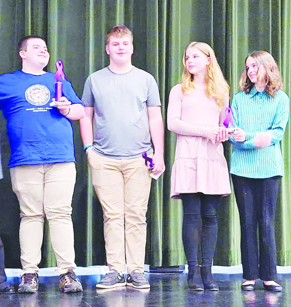 High school winners were Hunter Hubbard, Cole Coffey, Delia Moore and Emma Purdy.