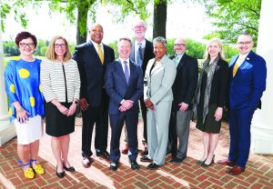 Renee Hodges, Tiffani Underwood (P&HCC Foundation Director), Maurice Jones (Carter Bank & Trust Board Member), Dr. David Dore (VCCS chancellor), Loran Adams (Carter Bank & Trust Director of Regulatory Risk Management), Lisa France (Carter Bank & Trust VP-Sr. Consumer Real Estate Underwriter), Bill Kirby (Carter Bank & Trust VP-Commercial Market Manager), Beverly Lyle (Carter Bank & Trust SVP, CRA & Fair Lending Officer), Dr. Greg Hodges (P&HCC president)
