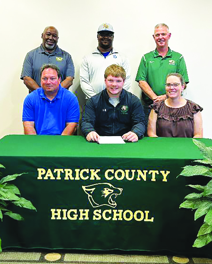 Kyle Handy: Front (l-r) Father Kevin Handy, Kyle Handy, Mother Mary Handy; Back (l-r) PCHS Track Coach Tony Mosley, P&HCC Track Coach Andre Kidd, PCHS Athletic Director Terry Harris.