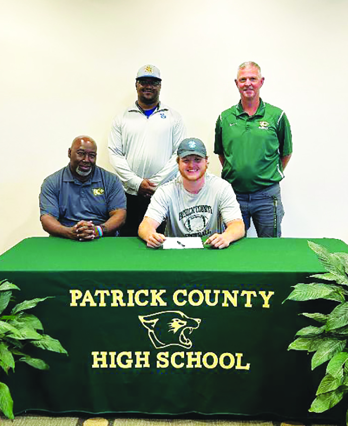 Trevor Joyce: Front (l-r) PCHS Track Coach Tony Mosley, Trevor Joyce; Back (l-r) P&HCC Track Coach Andre Kidd, PCHS Athletic Director Terry Harris.