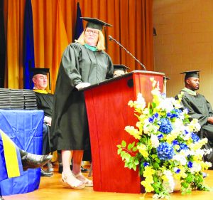 Kate Keller, president of The Harvest Foundation, gave the Commencement Address. 