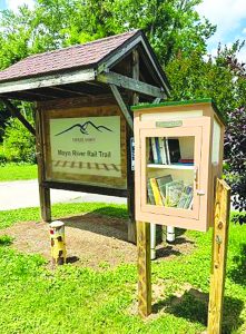 A free little library was installed on the Mayo River Rail Trail to enhance the trail and increase literacy in the county. It was built and donated by Nelson McConnell, a retired Patrick County High School English teacher. 