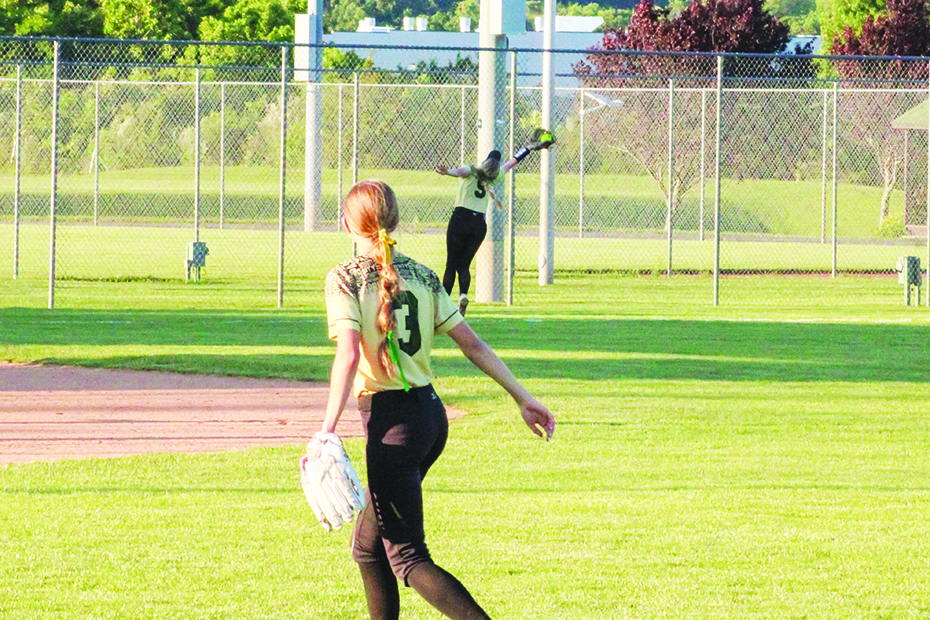 Hayden Lawless reaches out for the catch in left field