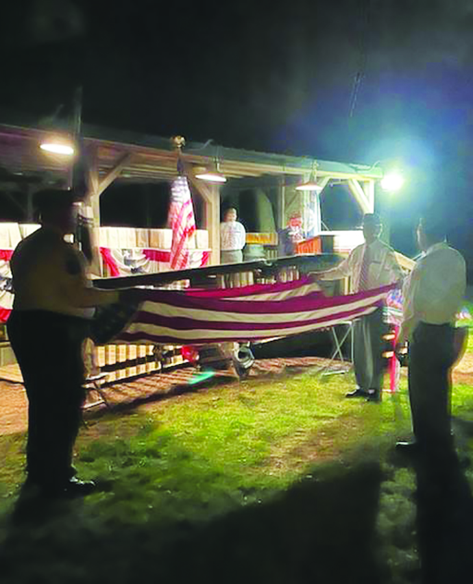 The Honor Guard and American Legion Post #105 folded an American Flag during the event.