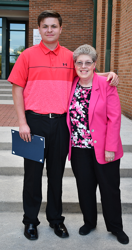 Patty Hazelwood Memorial Scholarship - Curtis Busick and Presenter Judy Lacks.