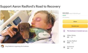 Aaron Radford was hospitalized for 28 days following a motorcycle accident. He will be unable to return to work for a minimum of six to 12 months.