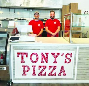 Owners Michael Fiumara (left) and Steven Frankenbach (right) purchased Tony’s Pizza in February and held a soft opening in early July.