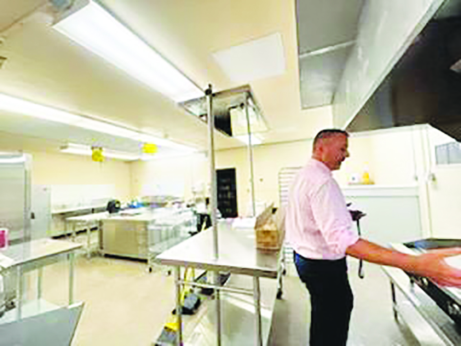 The Culinary Arts classroom includes new commercial stainless appliances and equipment to allow students the experience of cooking in a commercial kitchen setting.