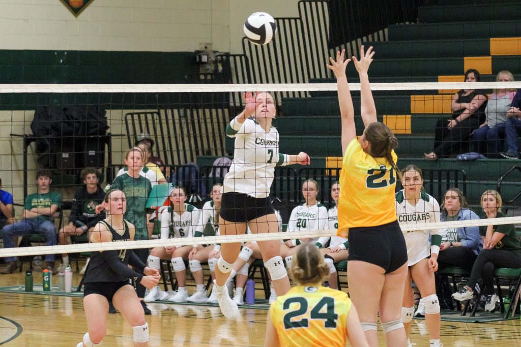 Lilly Hazelwood hits one past the Glenvar blocker.