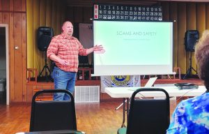 Patrick County Sheriff’s Investigator Jason Kruse reviewed some of the more prevalent scams and related stories of incidents of scams perpetrated locally at a recent Ararat Community Crime Watch meeting.