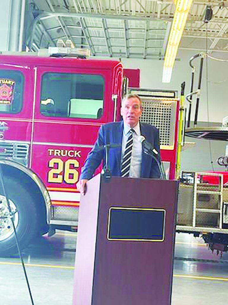 U.S. Sen. Mark Warner addressed those gathered at a ceremony Saturday.